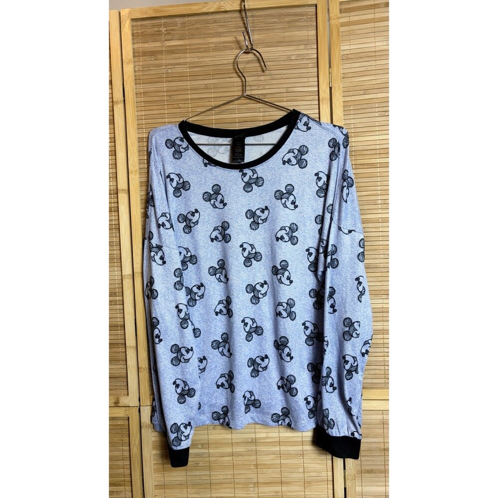 Disney Mickey Mouse Women’s XLAll-Over Print Long Sleeve Pullover Pajama Top